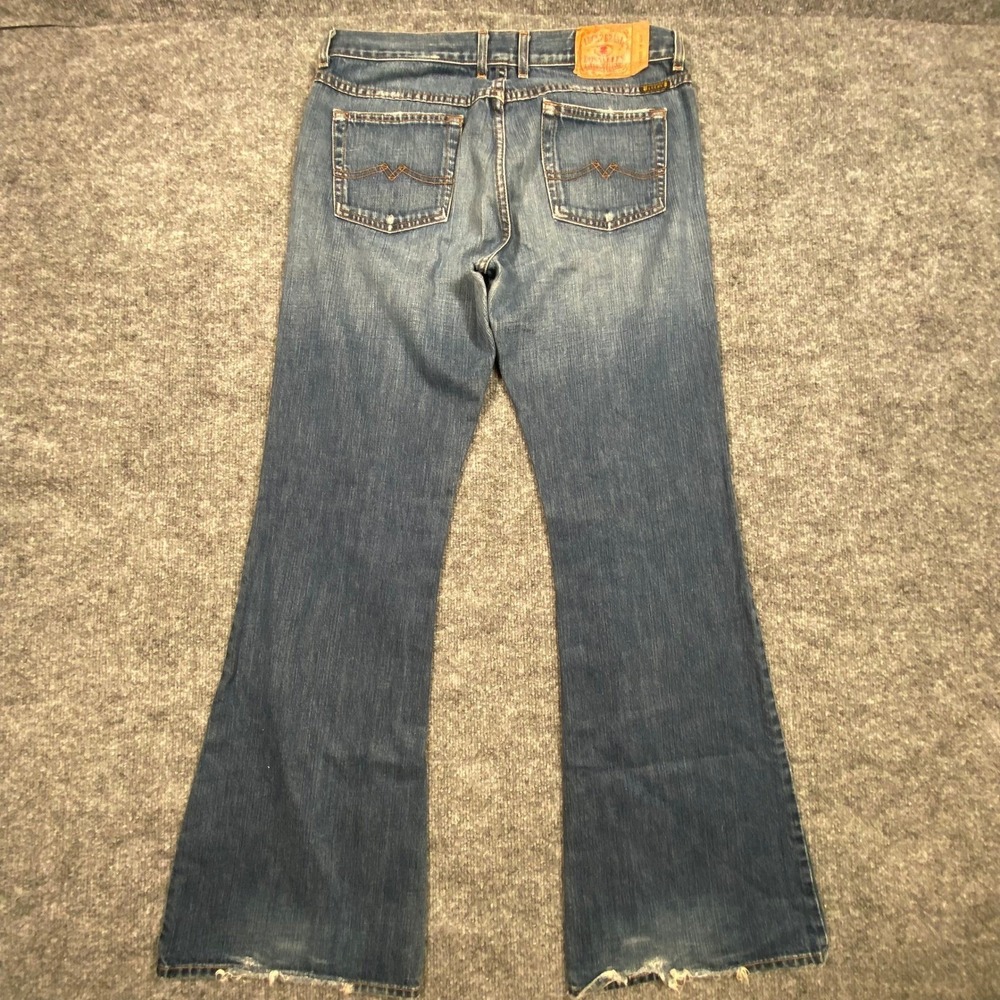 Lucky Brand Dungarees Gene Montesano Flare Jeans Blue‎ 10/30 Made in USA 81LQA80